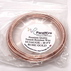 ParaWire 14ga Round Rose Gold Finished and Silver Plated Copper  Wire - 3 Metres