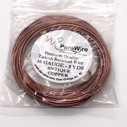 ParaWire 16ga Round Antique Copper Wire with Anti Tarnish Coating - 4.5 Metres