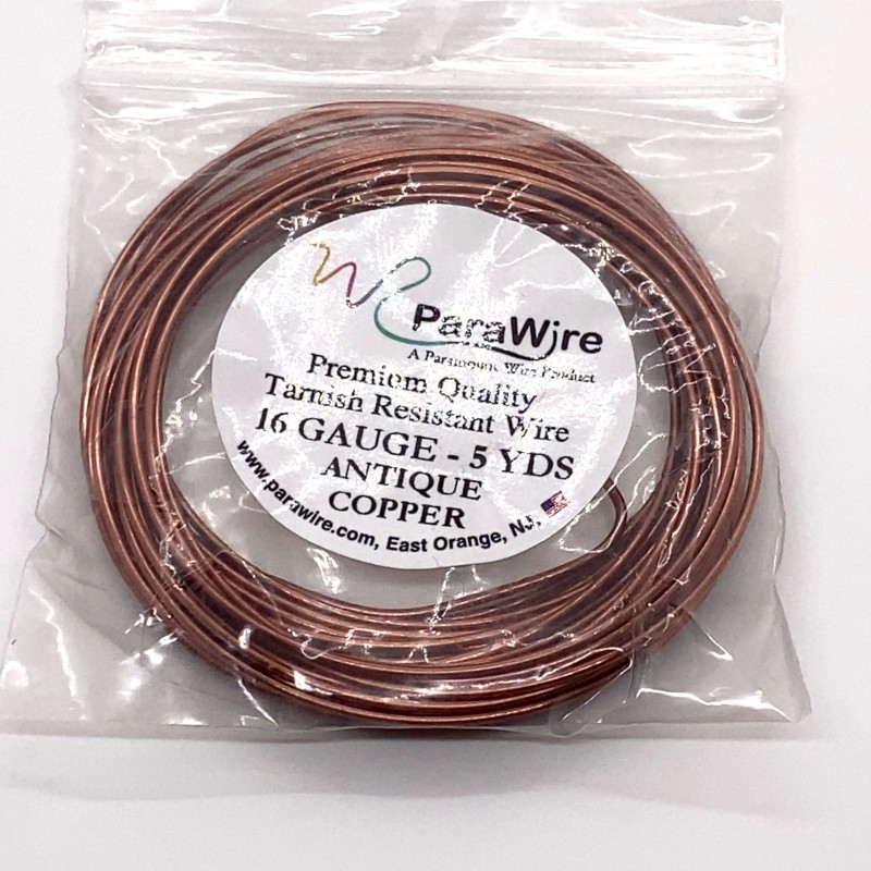 ParaWire 16ga Round Antique Copper Wire with Anti Tarnish Coating - 4.5 Metres