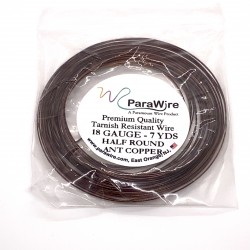 ParaWire 18ga Half Round Antique Copper Wire with Anti Tarnish Coating - 6.4 Metres