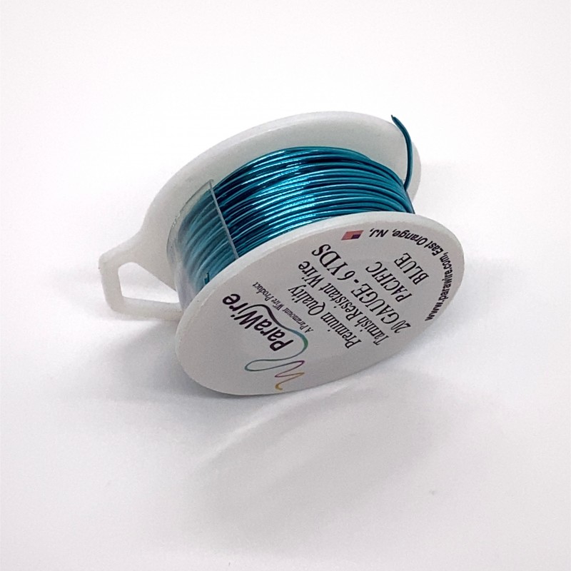 ParaWire 20ga Round Pacific Blue Silver Plated Copper Wire - 5 Metres