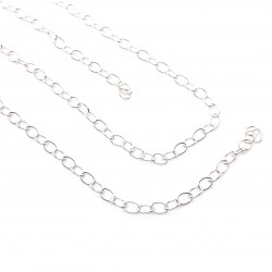 Oval Cable 2.4mm Sterling Silver Chain - 50cm