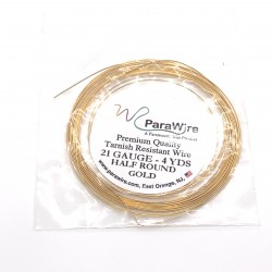 ParaWire 21ga Half Round Gold Finished and Silver Plated Copper  Wire - 3.5 Metres