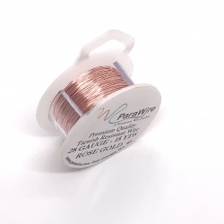 ParaWire 28ga Round Rose Gold Silver Plated Copper Wire - 13 Metres