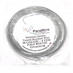 ParaWire 18ga Half Round Titanium Finished and Silver Plated Copper  Wire - 3.5 Metres