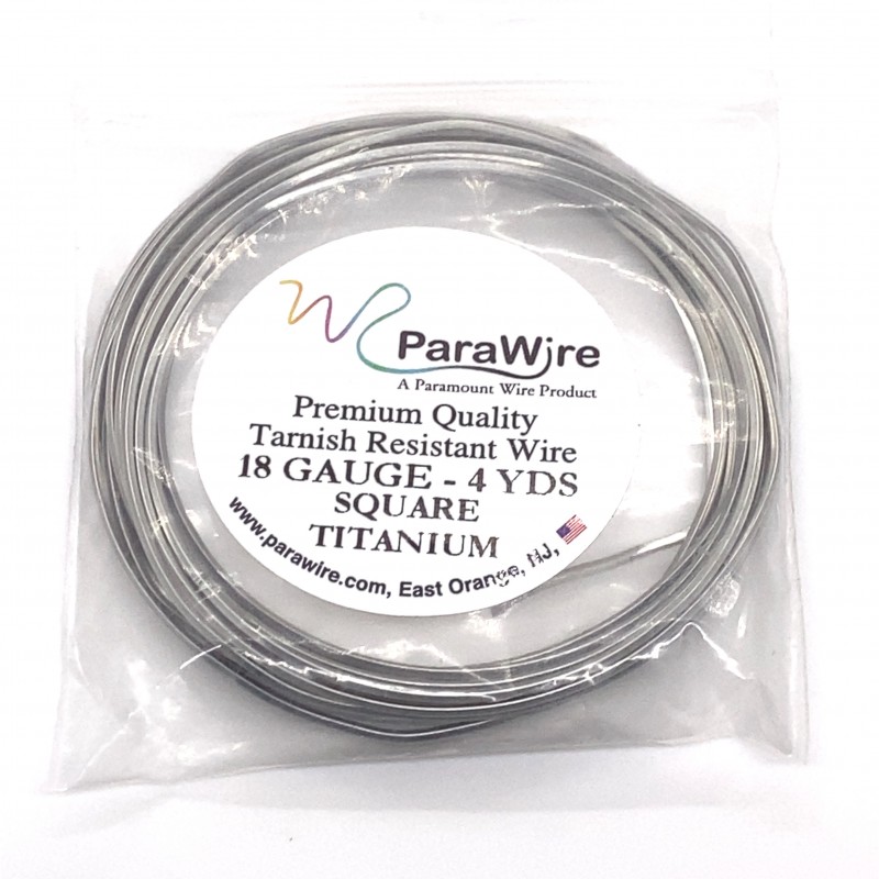 ParaWire 18ga Square Titanium Finished and Silver Plated Copper  Wire - 3.5 Metres