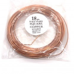 18 Gauge Square Half Hard Copper Wire - 9 Metres