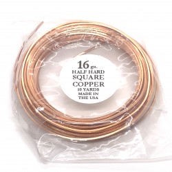 16 Gauge Square Half Hard Copper Wire - 9 Metres