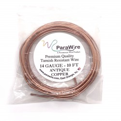 ParaWire 14ga Round Antique Copper Wire with Anti Tarnish Coating - 3 Metres