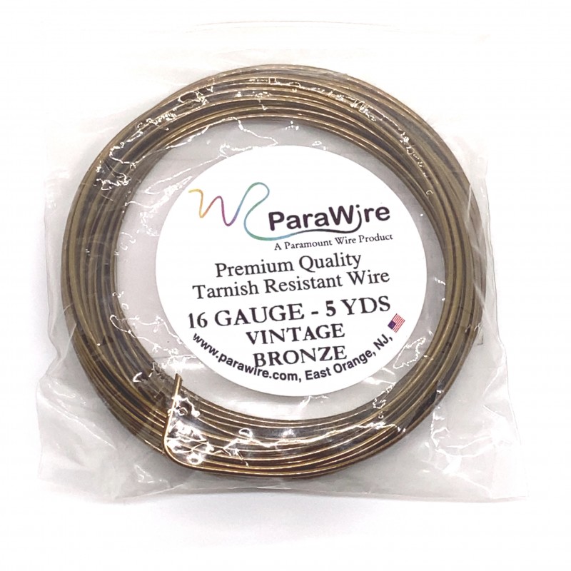 ParaWire 16ga Round Vintage Bronze Copper Wire with Anti Tarnish Coating - 4.5 Metres