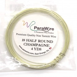 ParaWire 18ga Half Round Champagne Silver Plated Copper Wire - 3.5 Metres