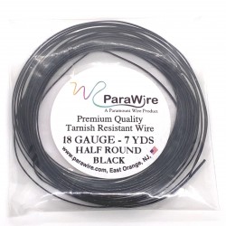 ParaWire 18ga Half Round Black Copper Wire with Anti Tarnish Coating - 6.4 Metres