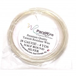 ParaWire 18ga Half Round Silver Plated Copper Wire - 3.5 Metres