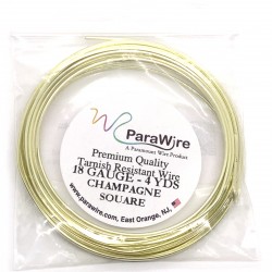 ParaWire 18ga Square Champagne Silver Plated Copper Wire - 3.5 Metres