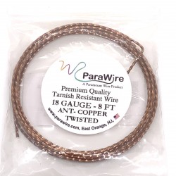 ParaWire 18ga Twisted Square Antique Copper Wire with Anti Tarnish Coating - 2.4 Metres