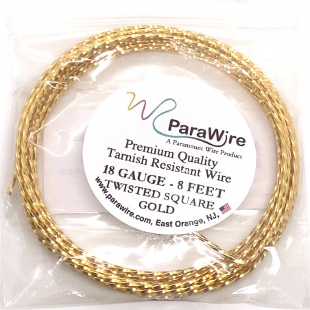 ParaWire 18ga Twisted Square Gold Finished and Silver Plated Copper ...