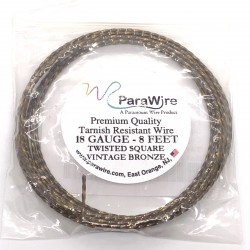 ParaWire 18ga Twisted Square Vintage Bronze Copper Wire with Anti Tarnish Coating - 2.4 Metres