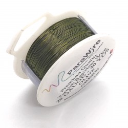 ParaWire 28ga Round Olive Copper Wire with Anti Tarnish Coating - 36 Metres