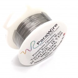 ParaWire 26ga Round Brushed Silver Plated Copper Alloy Wire - 13 Metres