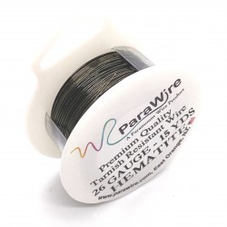 ParaWire 26ga Round Hematite Silver Plated Copper Wire - 13 Metres