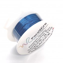 ParaWire 26ga Round Peacock Blue Silver Plated Copper Wire - 13 Metres