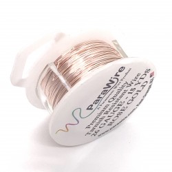 ParaWire 26ga Round Rose Gold Silver Plated Copper Wire - 13 Metres