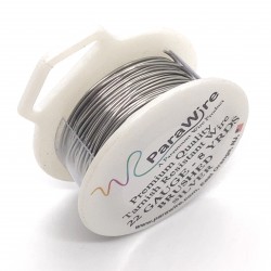 ParaWire 22ga Round Brushed Silver Plated Copper Alloy Wire - 7 Metres