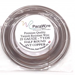 ParaWire 21ga Half Round Antique Copper Wire with Anti Tarnish Coating - 6.4 Metres