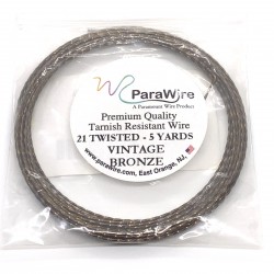 ParaWire 21ga Twisted Square Vintage Bronze Copper Wire with Anti Tarnish Coating - 4.5 Metres
