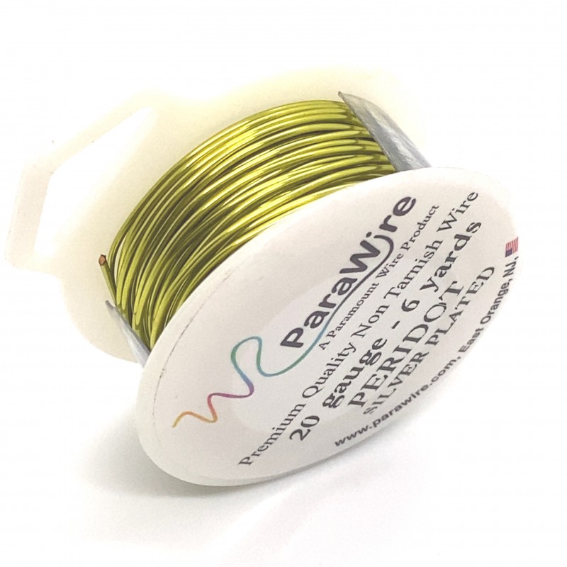 ParaWire 20ga Round Peridot Silver Plated Copper Wire - 5 Metres