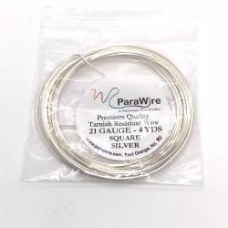 ParaWire 21ga Square Silver Plated Copper Wire - 3.5 Metres