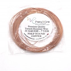 ParaWire 21ga Half Round Copper Wire with Anti Tarnish Coating - 6.4 Metres