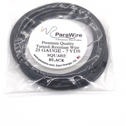 ParaWire 21ga Square Black Copper Wire with Anti Tarnish Coating - 6.4 Metres