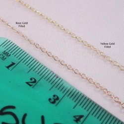 Flat Cable 1.6mm Compare Rose and Yellow Gold Filled Chain