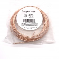 16 Gauge Round Natural Copper Wire - 5 Metres