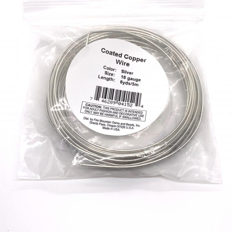 16 Gauge Round Silver Coloured Copper Wire - 5 Metres