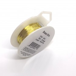 22 Gauge Round Gold Coloured Brass Wire - 13 Metres