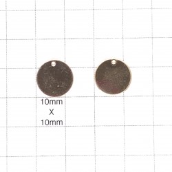 20ga 14K Gold Filled 12.7mm Round tag, soft with hole - Pack of 2 - Grid to show size