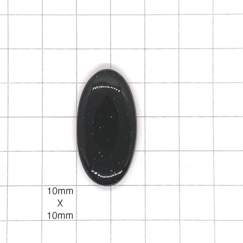 Green Goldstone Oval Cabochon - 34x18x5mm Sold Individually