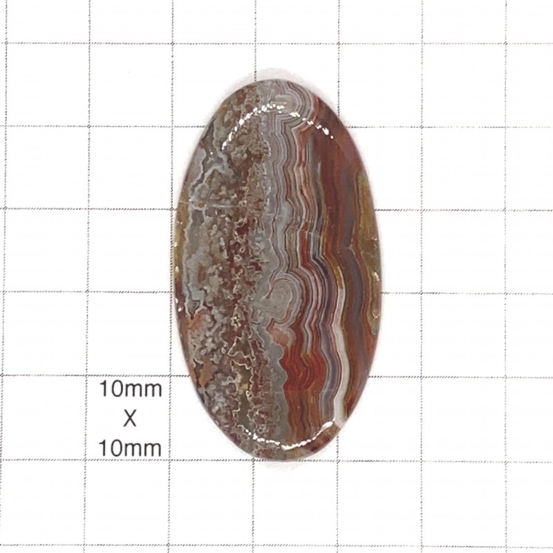 Laguna Lace Agate Oval Cabochon - 46x25x5mm Sold Individually