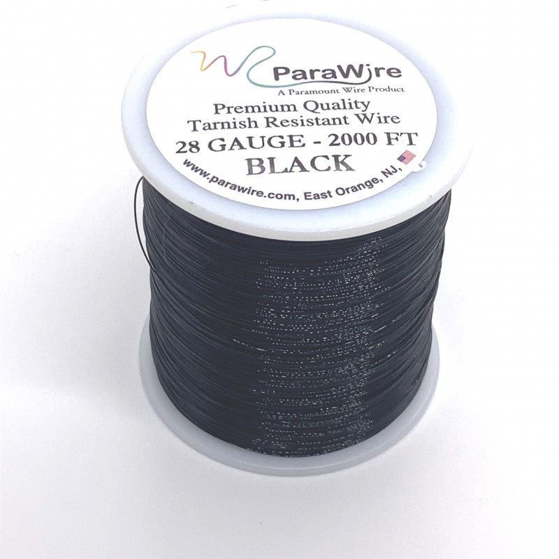 ParaWire 28ga Round Black Copper Wire with Anti Tarnish Coating - 605 Metres