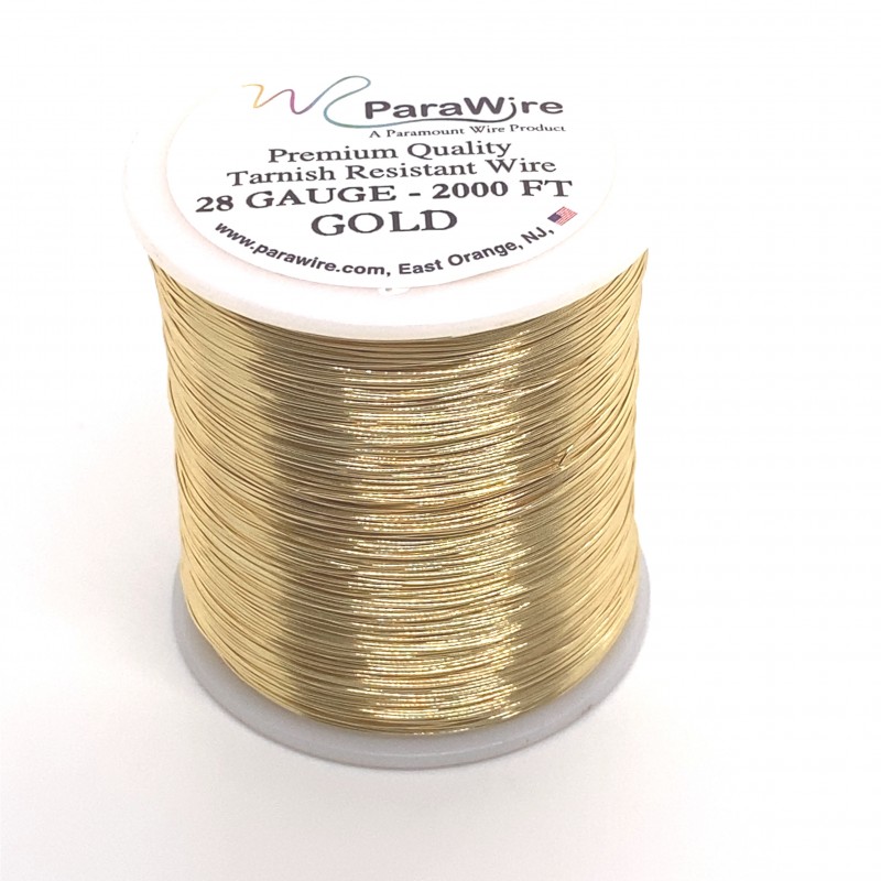 ParaWire 28ga Round Gold Finished and Silver Plated Copper  Wire - 605 Metres