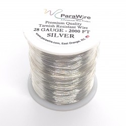 ParaWire 28ga Round Silver Plated Copper Wire - 605 Metres