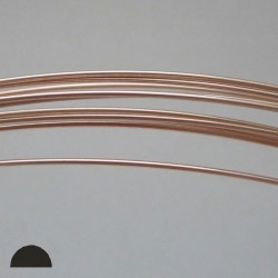 16 gauge Half Round Half Hard 14k Rose Gold Filled Wire - 50cm