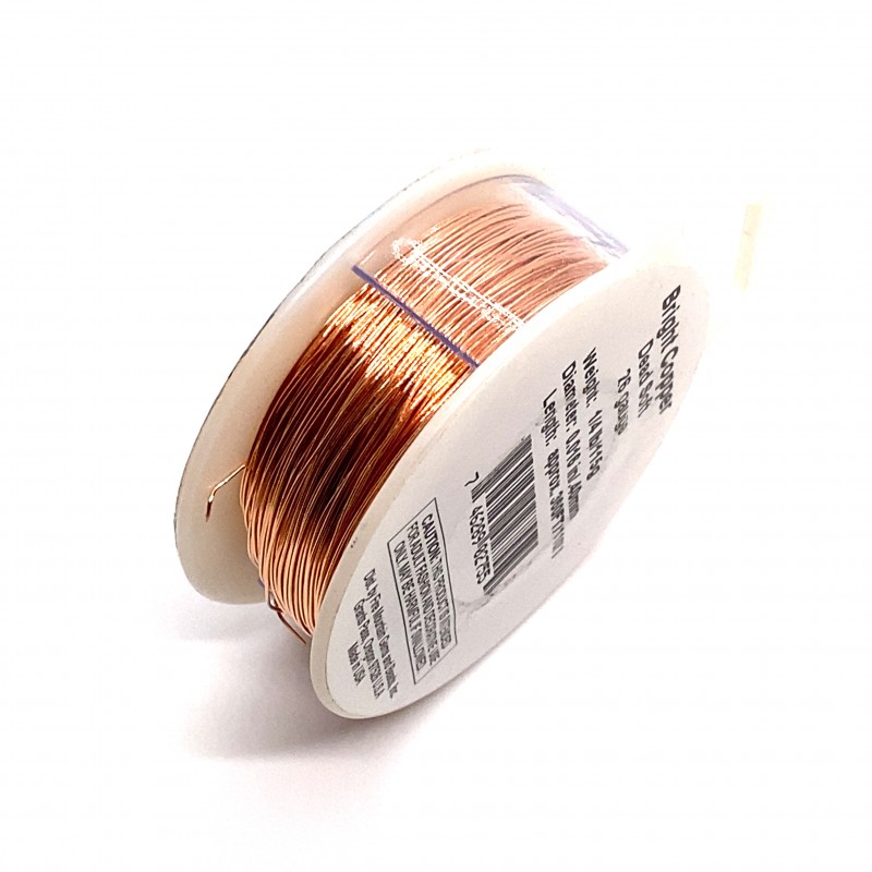 Bare Copper Wire, Buss Wire, 24 AWG, Natural - 7 Spool Sizes