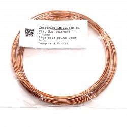 14 gauge Half Round Dead Soft Copper wire - 4 Metres