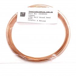 18 gauge Half Round Dead Soft Copper wire - 4 Metres