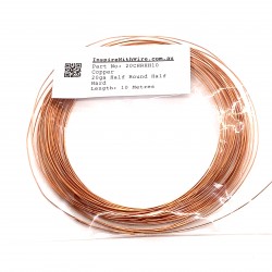 20 gauge Half Round Half Hard Copper wire - 10 Metres