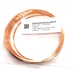 14 gauge Square Dead Soft Copper wire - 2 Metres
