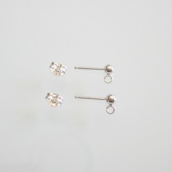 Sterling Silver Post Earring with 3mm Hollow Ball - 5 Pairs - No Ear Nuts